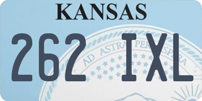 KS license plate 262IXL