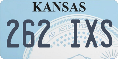 KS license plate 262IXS