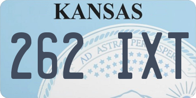 KS license plate 262IXT