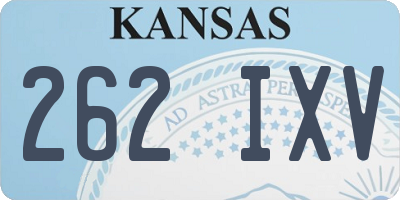 KS license plate 262IXV