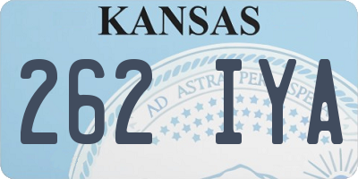 KS license plate 262IYA