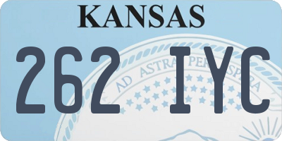KS license plate 262IYC