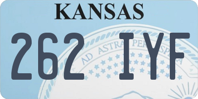 KS license plate 262IYF