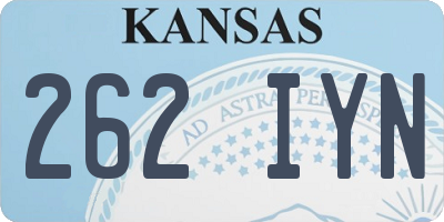 KS license plate 262IYN