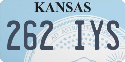 KS license plate 262IYS