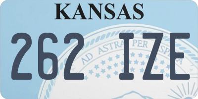KS license plate 262IZE