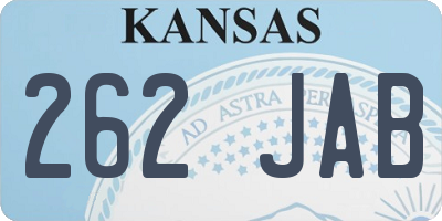 KS license plate 262JAB