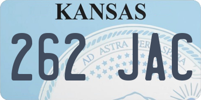 KS license plate 262JAC