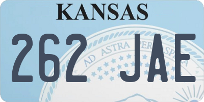 KS license plate 262JAE