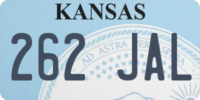 KS license plate 262JAL