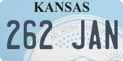 KS license plate 262JAN