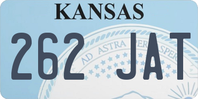 KS license plate 262JAT