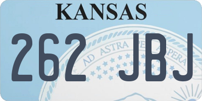 KS license plate 262JBJ