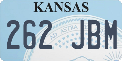 KS license plate 262JBM