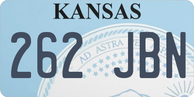 KS license plate 262JBN