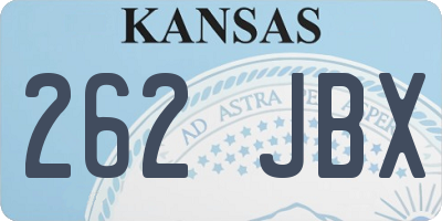 KS license plate 262JBX