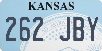 KS license plate 262JBY
