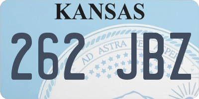 KS license plate 262JBZ