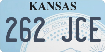 KS license plate 262JCE