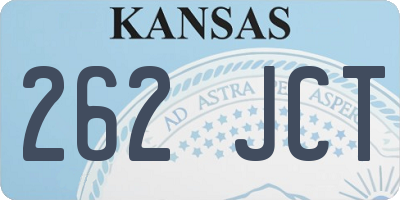 KS license plate 262JCT