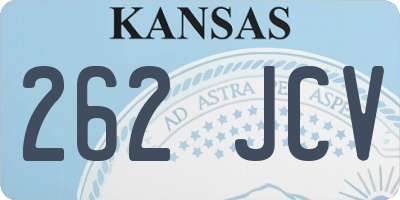 KS license plate 262JCV