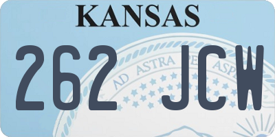 KS license plate 262JCW