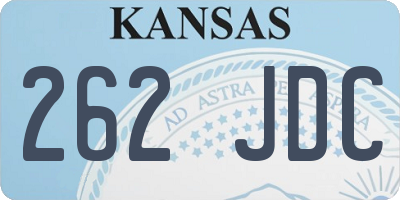 KS license plate 262JDC