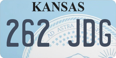 KS license plate 262JDG