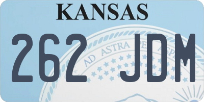 KS license plate 262JDM