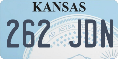 KS license plate 262JDN