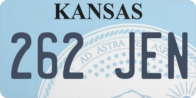 KS license plate 262JEN