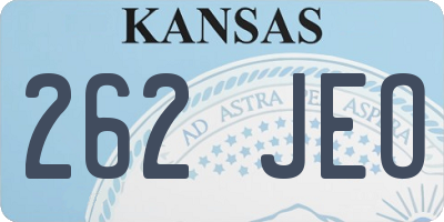 KS license plate 262JEO