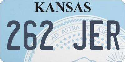 KS license plate 262JER