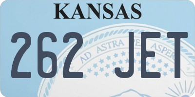 KS license plate 262JET