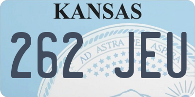 KS license plate 262JEU