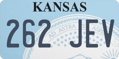 KS license plate 262JEV