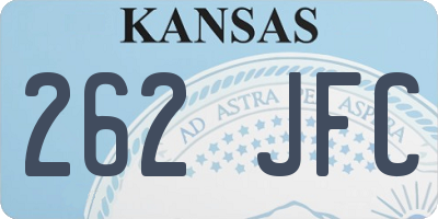 KS license plate 262JFC