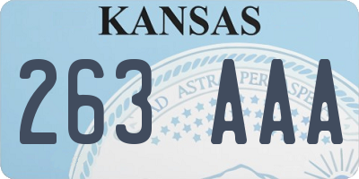 KS license plate 263AAA