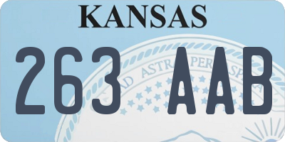 KS license plate 263AAB