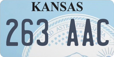 KS license plate 263AAC