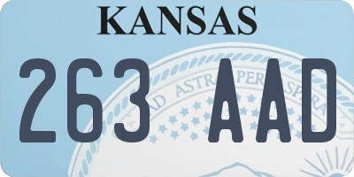 KS license plate 263AAD
