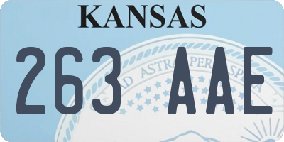 KS license plate 263AAE