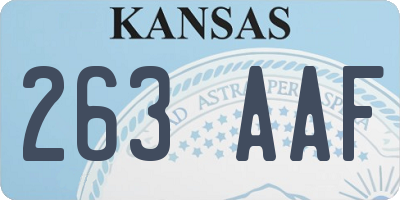 KS license plate 263AAF