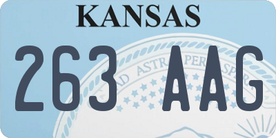 KS license plate 263AAG