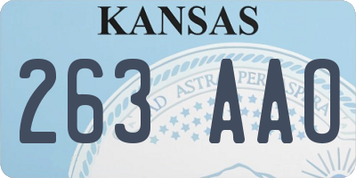 KS license plate 263AAO