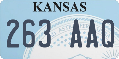 KS license plate 263AAQ