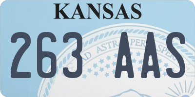 KS license plate 263AAS