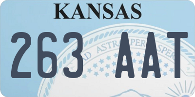 KS license plate 263AAT