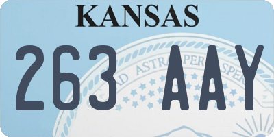 KS license plate 263AAY