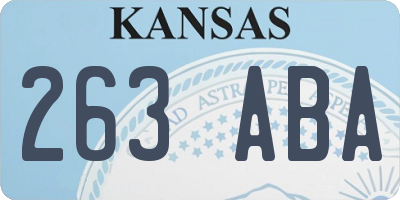 KS license plate 263ABA